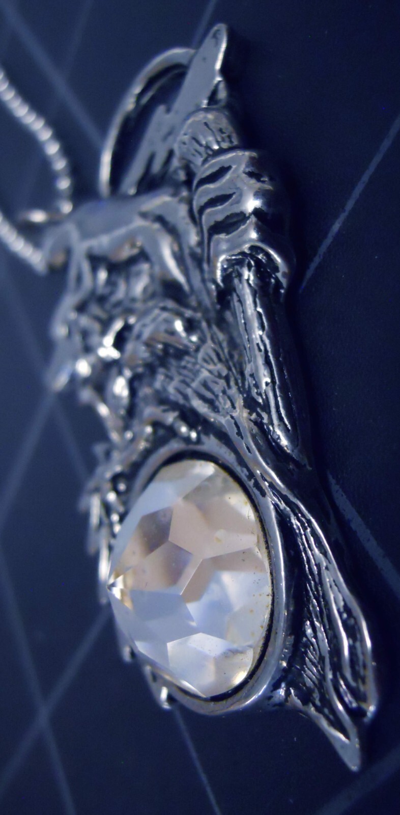 WIZARD Moon Scepter Dresden Pendant Stainless Ball Chain New Crystal Necklace