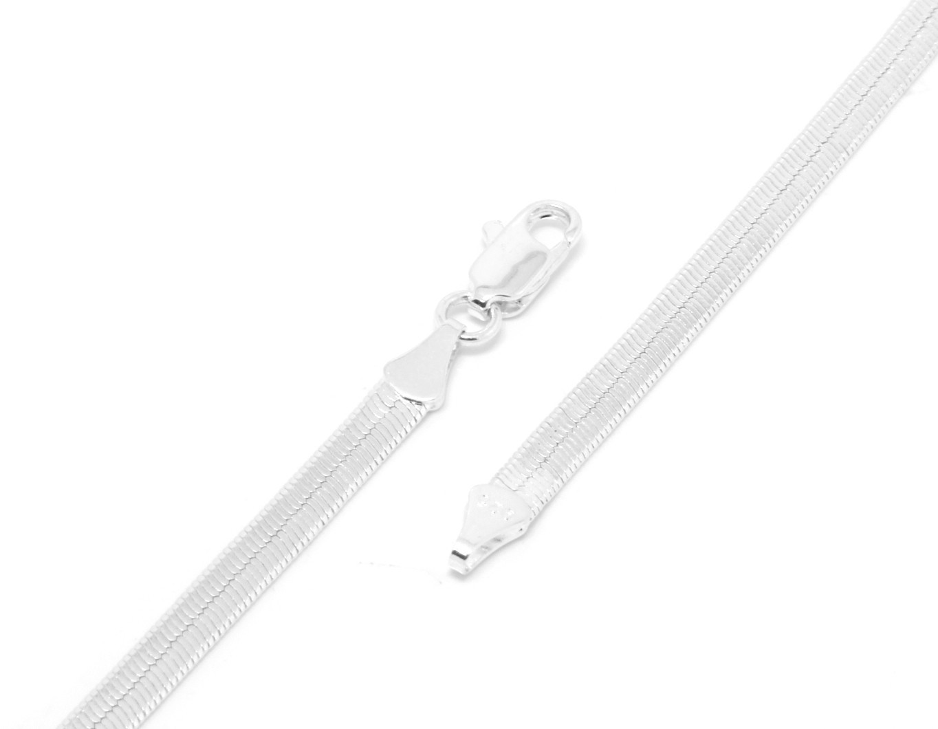 Men & Lady Silver Plated 4mm – 14mm Flat 20″ 24″ 30″ Herringbone Necklace Chain
