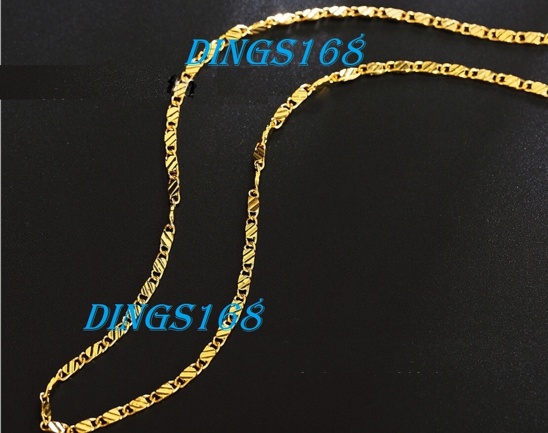 Designer Inspired REAL 18K Gold Filled Tarnish-Free 2.2mm20″ Flat Necklace Chain