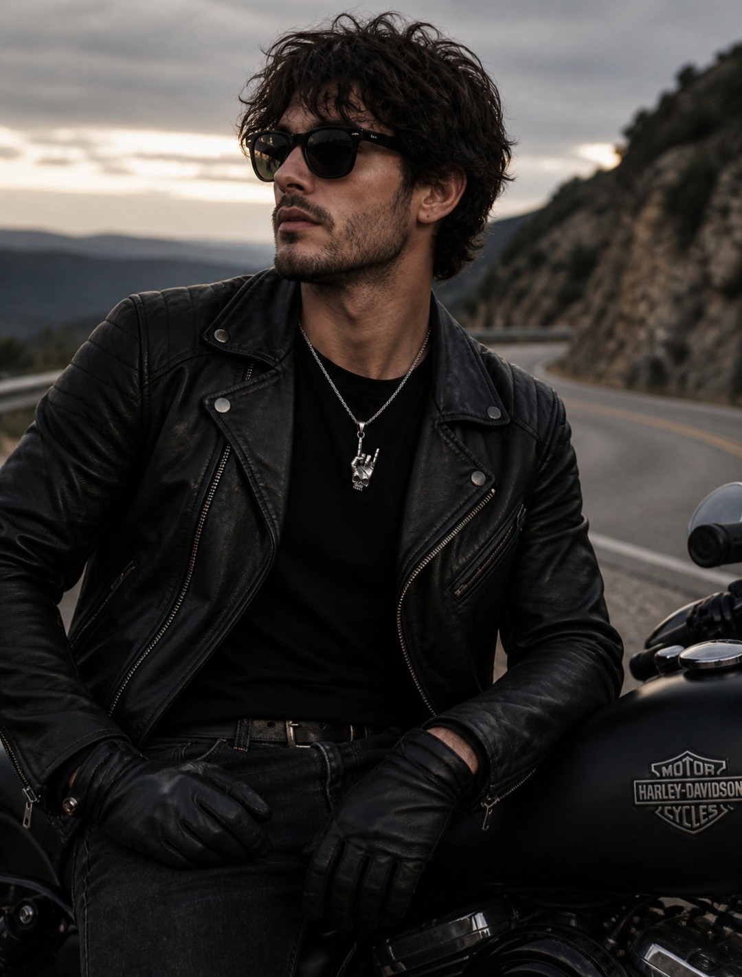 Men’s Gothic Punk Stainless Steel Necklace with Skull Pendant, 60cm Long