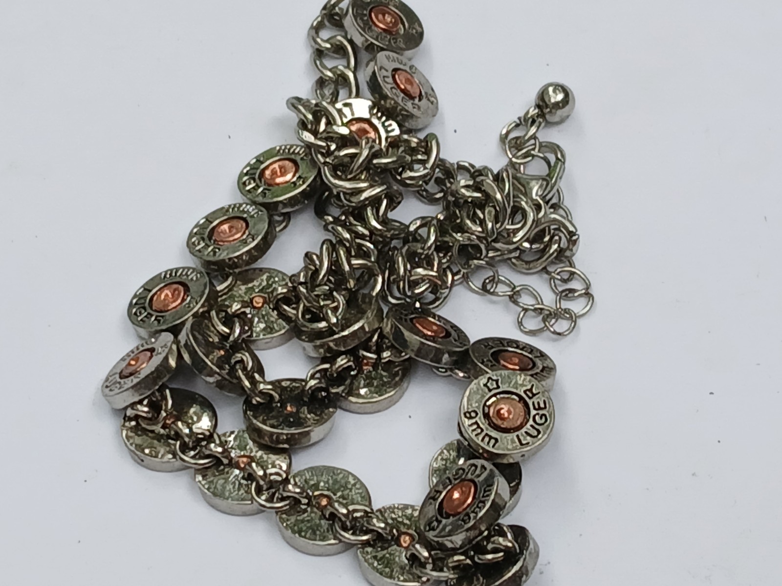 Bullet And Casing Necklace 9mm. 18″
