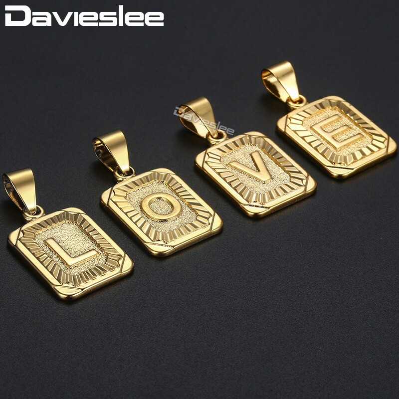 26 Letters Initial A-Z Necklace 14k Gold Plated Pendant Box Chain Choker 16-30″