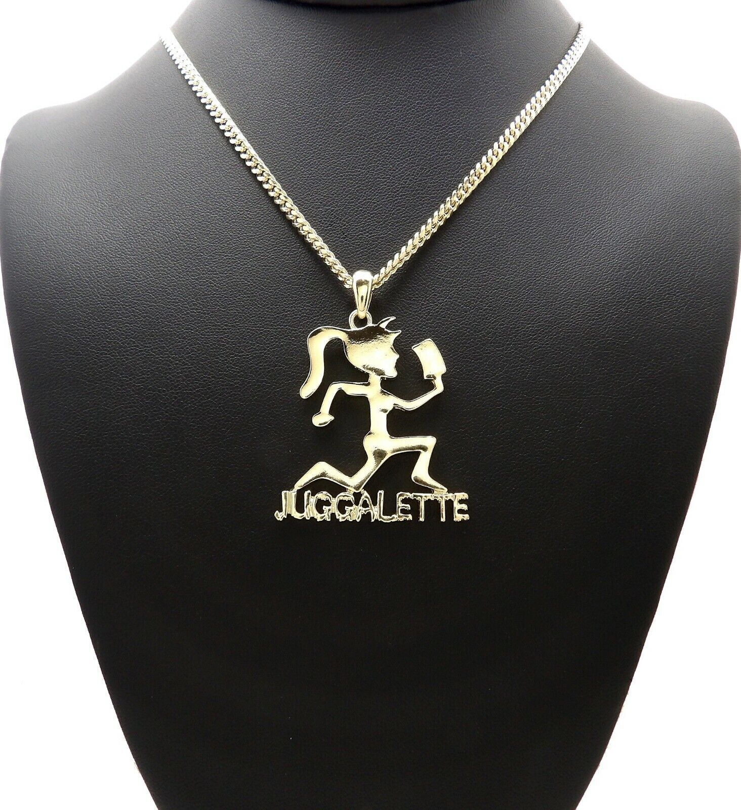Hatchet Girl Juggalette Pendant & Cuban  Rope  Box Chain Hip Hop Necklace