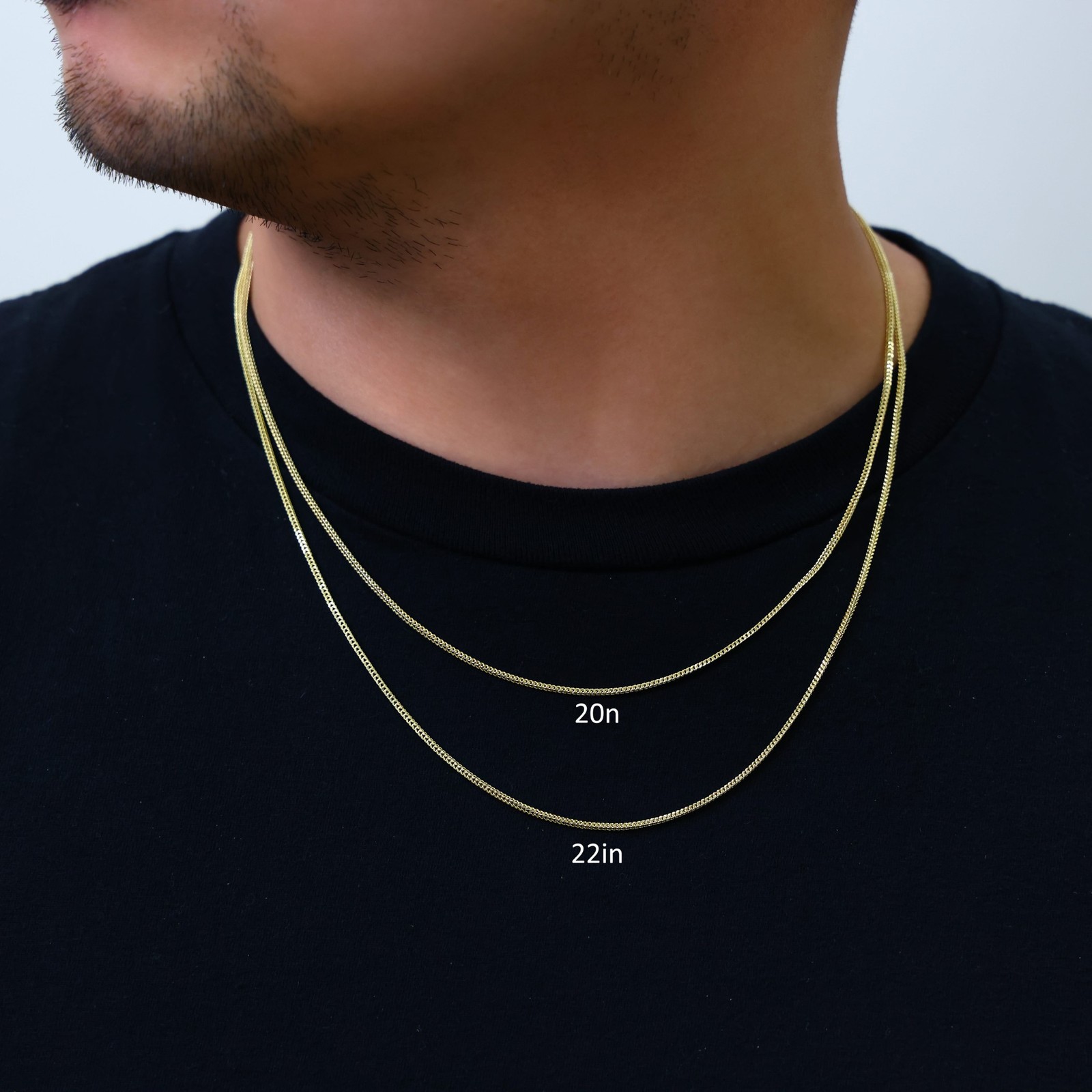 14K Yellow Gold 1.5mm-5mm Franco Square Box Chain Necklace Mens Womens 16″- 30″