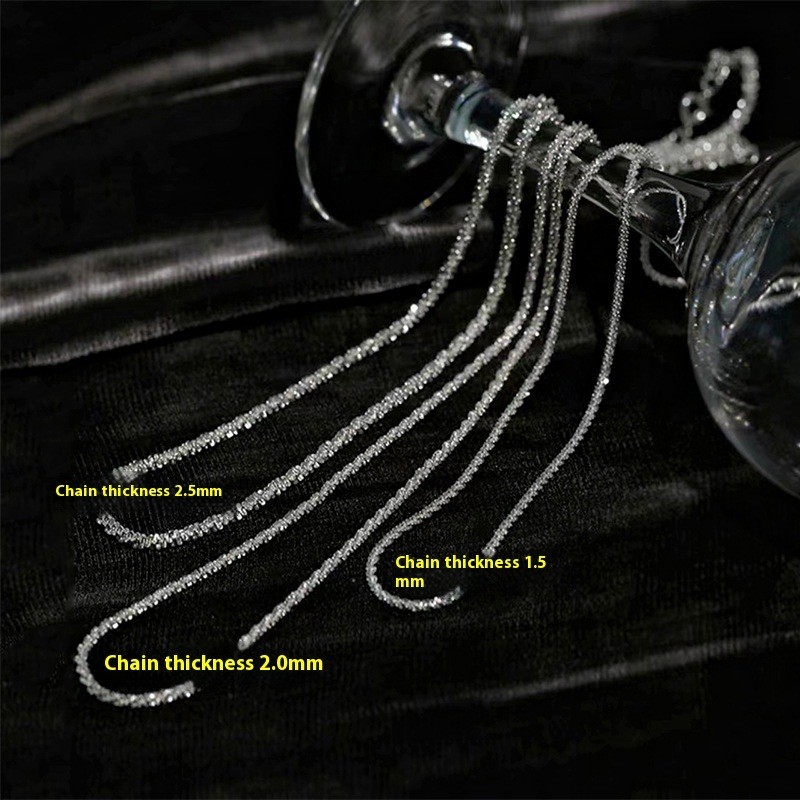 S925 Sterling Silver Necklace Women’s Versatile Premium Italian Gypsy Plain