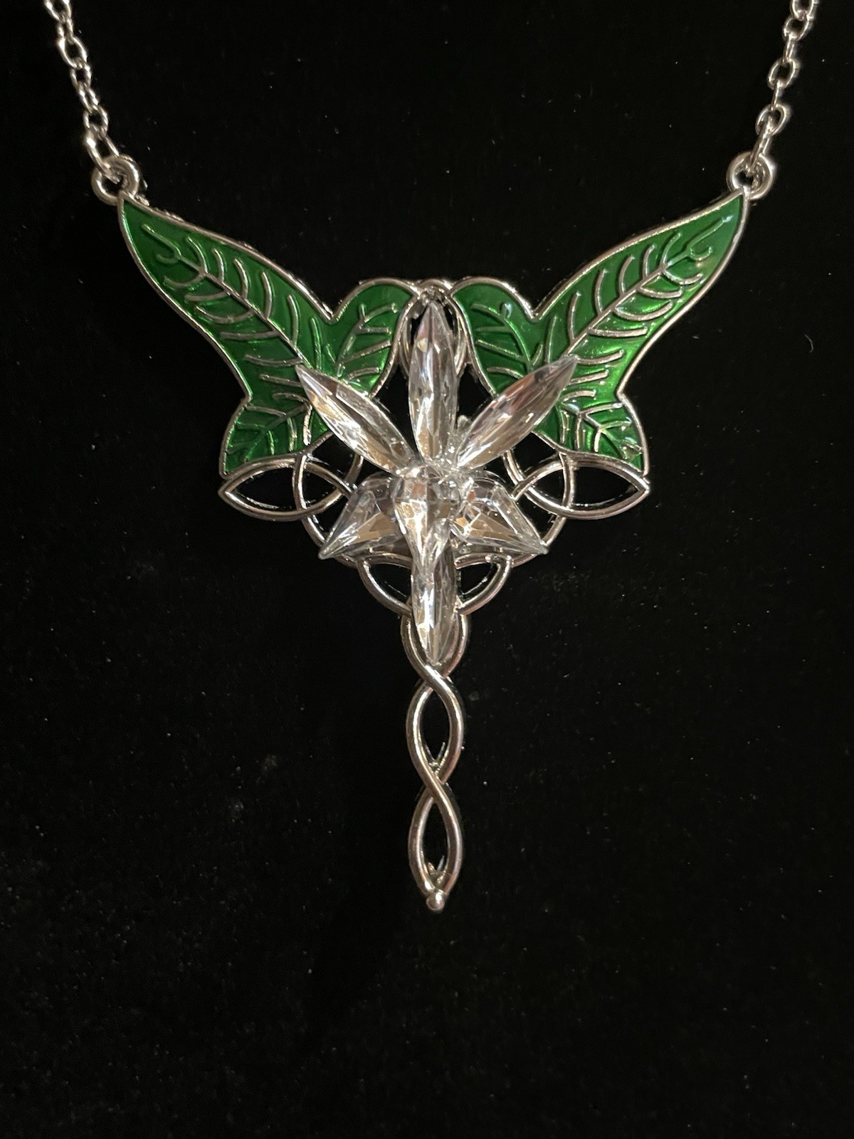 Lord of the Rings Arwen LotR Elven Evenstar Crystal Necklace Pendant & Gift Bag