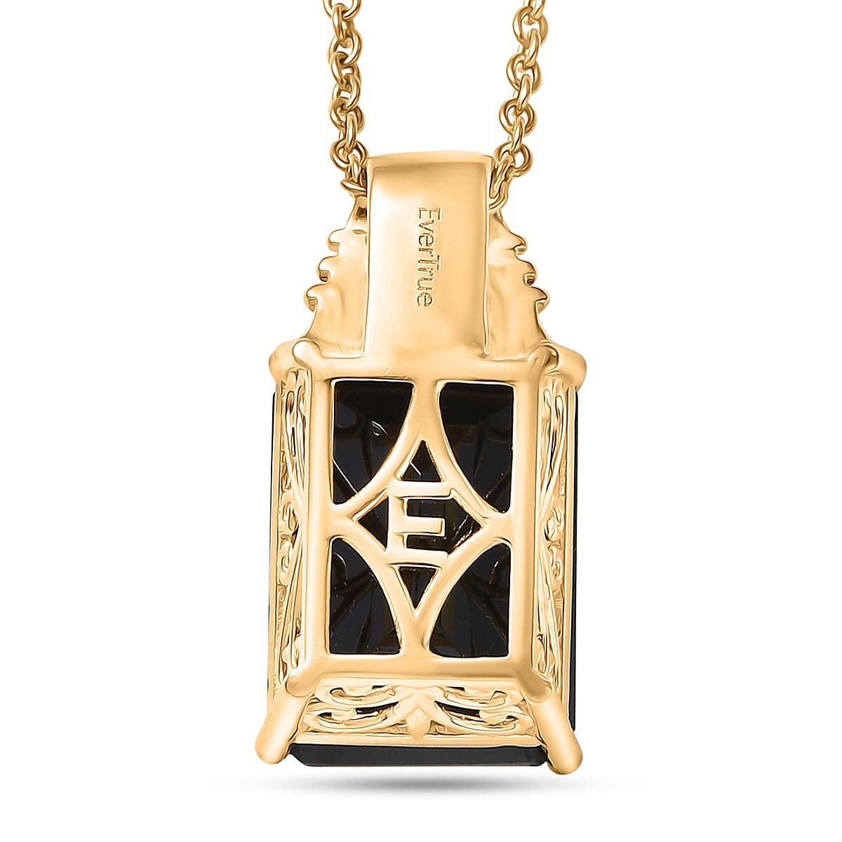 White Zircon 16.60 ctw 18K Gold ION Plated Gold Stainless Steel Necklace 20 In