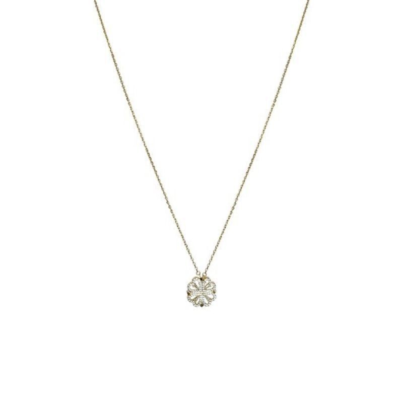 Magnetic Four Leaf Clover Heart Necklace Women’s Convertible Lucky Love Pendant