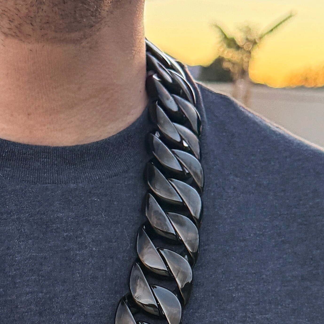 Men’s Huge Black Chain Cuban Link Stainless Steel Necklace 30MM Thick 24″-28″