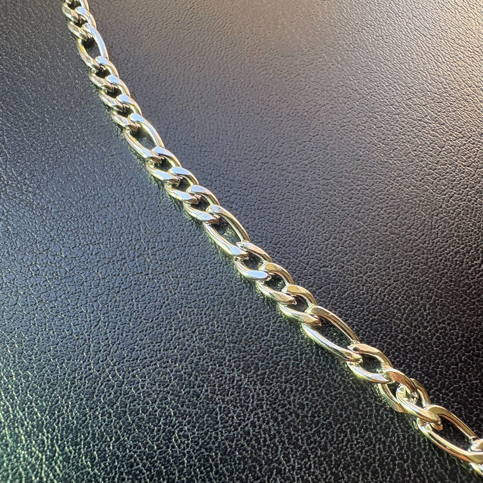 20″ 4mm Figaro Chain Necklace Silver Stainless Steel Thin Minimalist Men Women