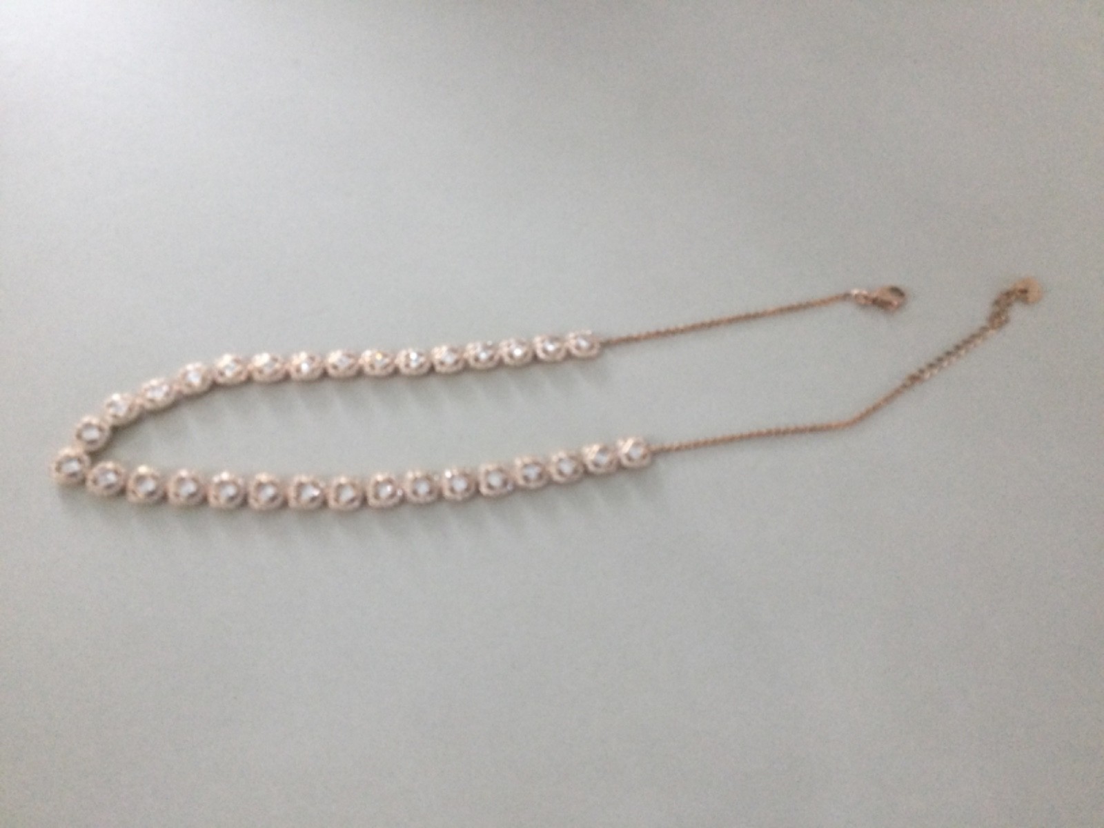 Sign Swarovski Mesmera Necklace Rose-Gold Rhodium Plate Pave Crystal Chain