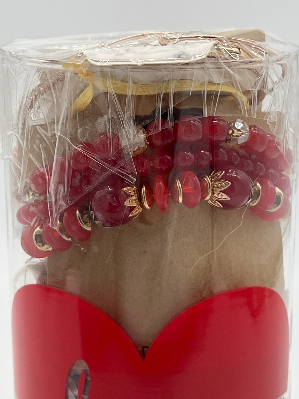 Assorted Jewelry Gift Set In Love-Themed Glass Vase