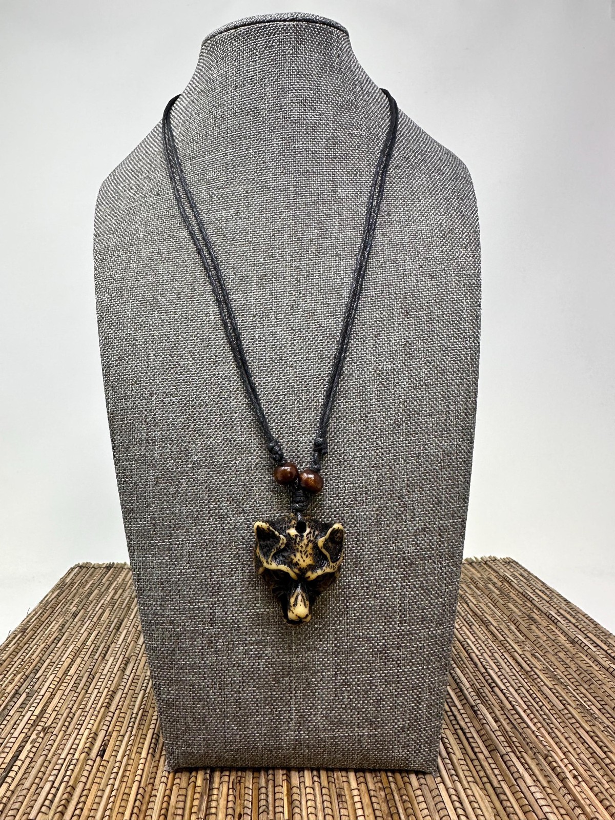 Handcrafted Wolf Pendant Necklace | Adjustable 18-30in Tribal Boho Unisex