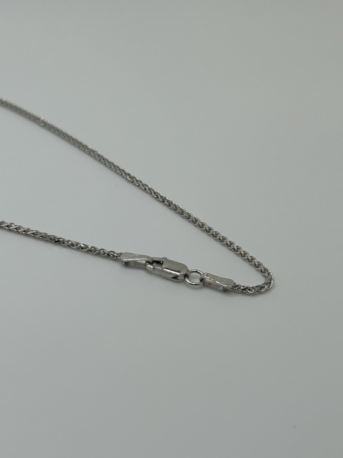 Natural Garnet/Diamond 14k White Gold Necklace Authentic Custom Piece 16 Inch