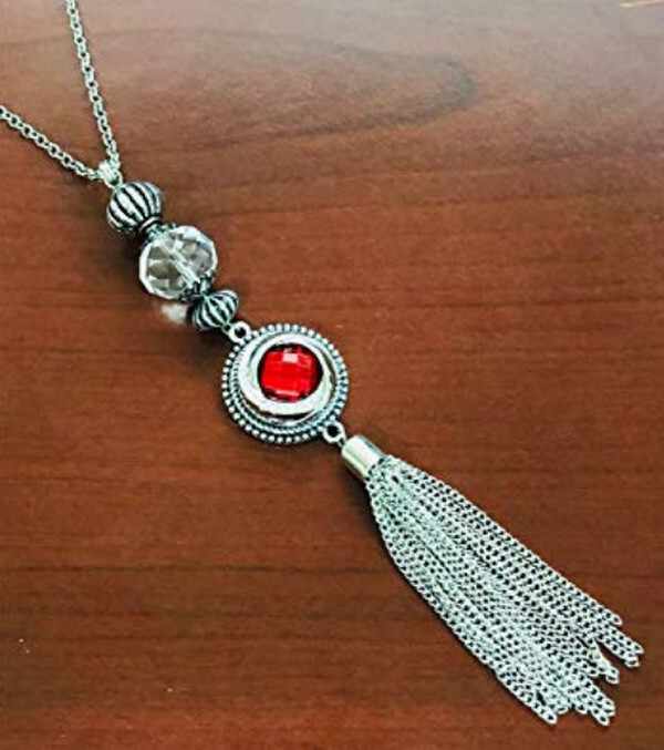 Snap Jewelry Necklace CZ Rhinestone Tassel 32″ fits 18-20mm Ginger Style Charms