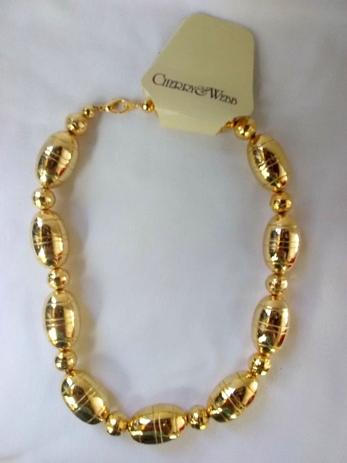 Women Choker 19″ 14K GP Gold Holiday Necklace Cherry &Webb New