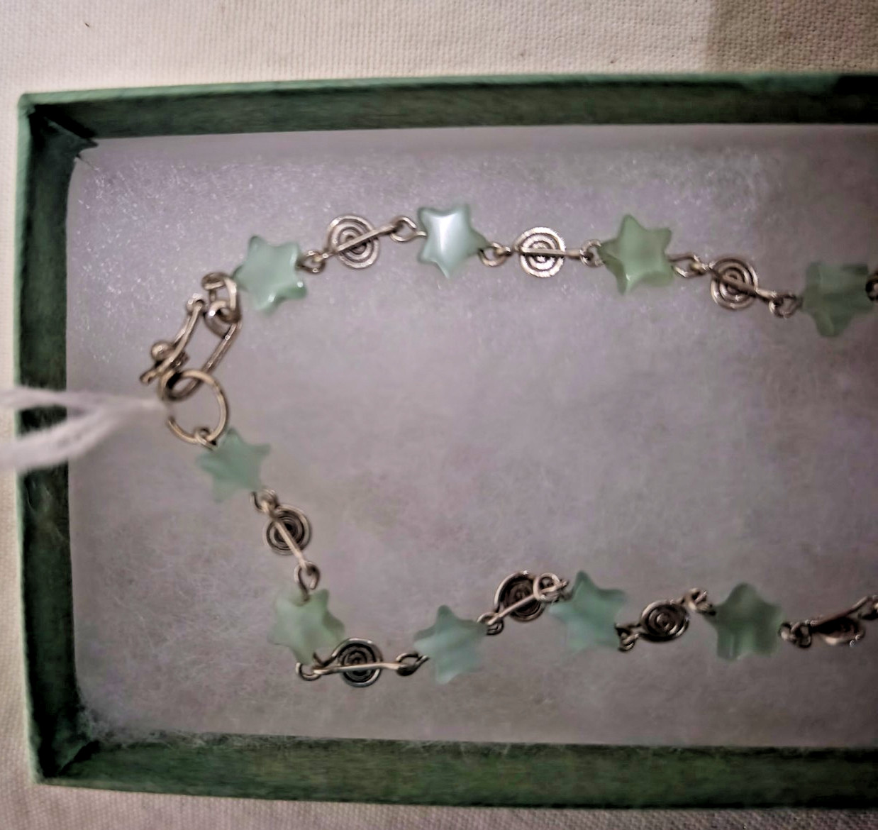 Silver & Bead Necklace Fair Trade Delicate Pretty Green Orange 46cm Ethical Gift