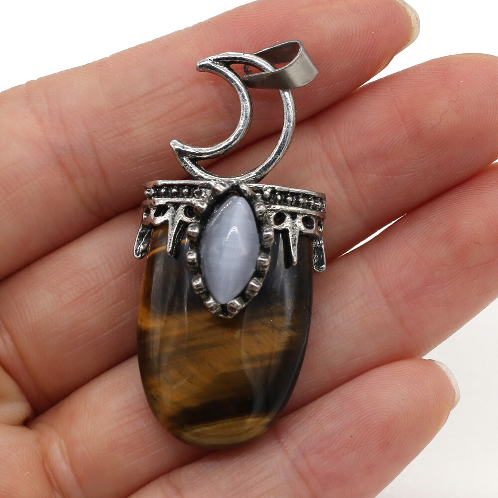 10pcs Tiger Eye Labradorite Vary Stone Pendants Reiki Healing Amulet Wholesale