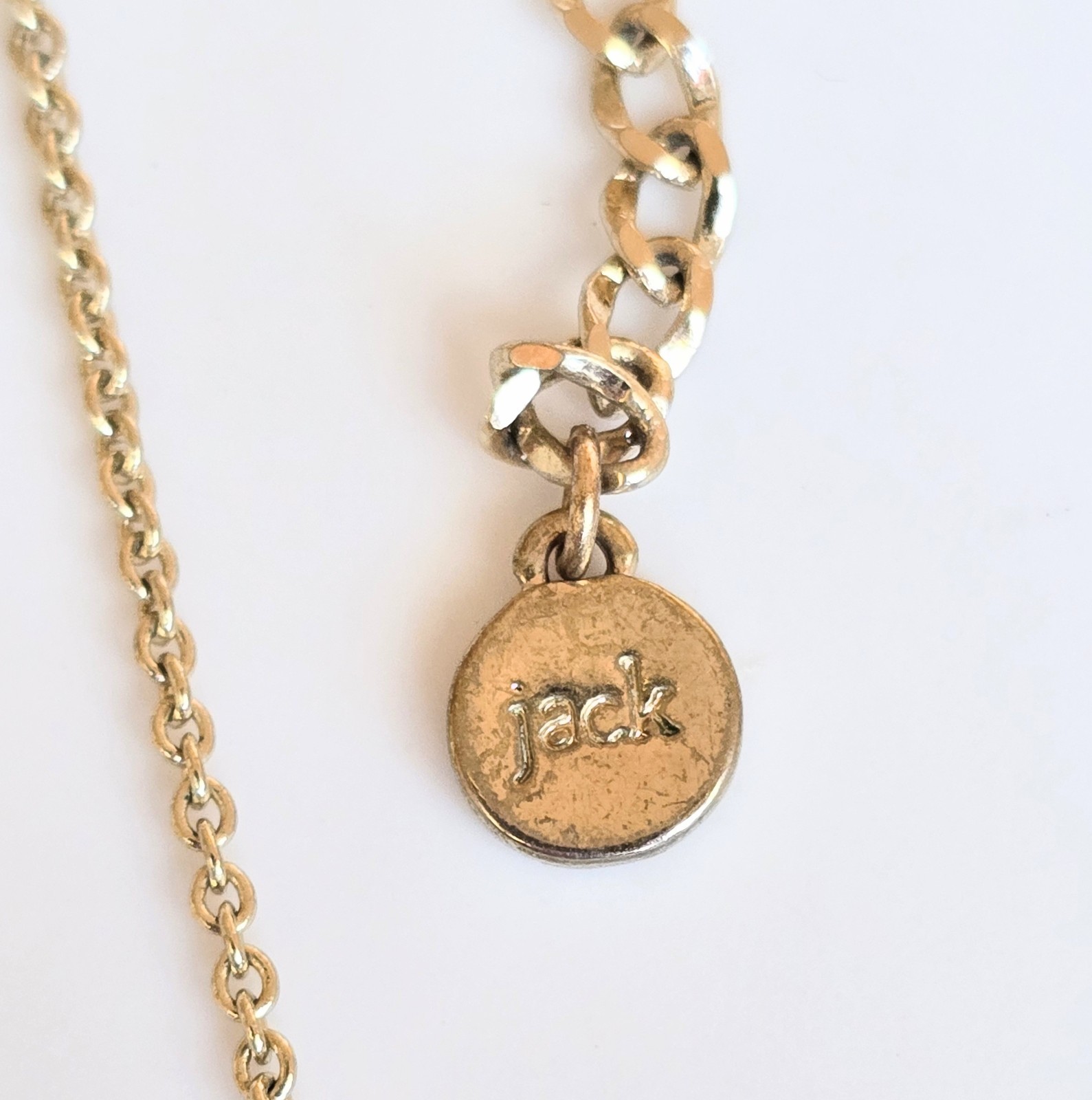 Bella Jack Gold Tone Cable Chain Cushion Glitter Pendant Necklace Adjustable