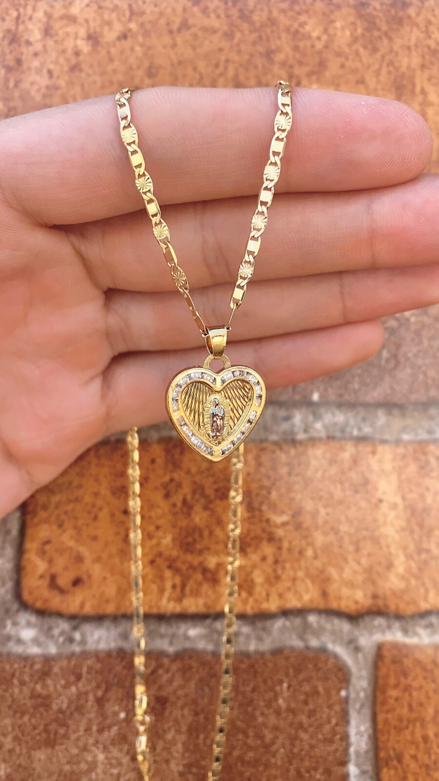 14K Gold Filled Necklace Virgem de Guadalupe Pendant Youth Adults Cadena Jovenes
