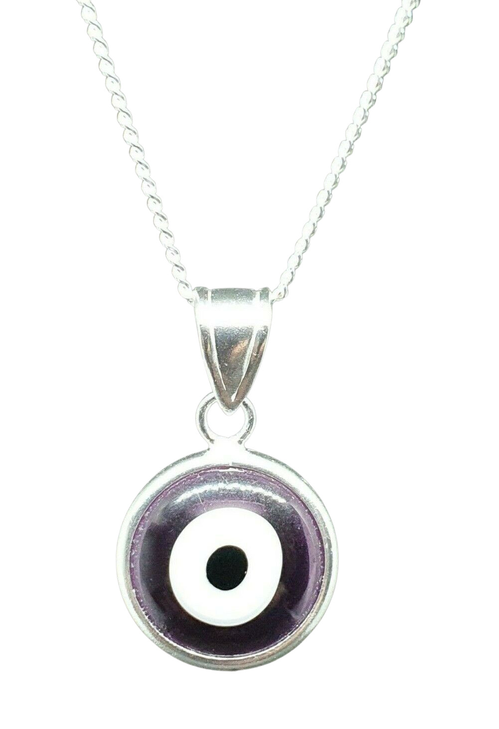 Evil Eye Pendant Amethyst Nasar Necklace Ethereal 925 Silver Jewellery & Boxed