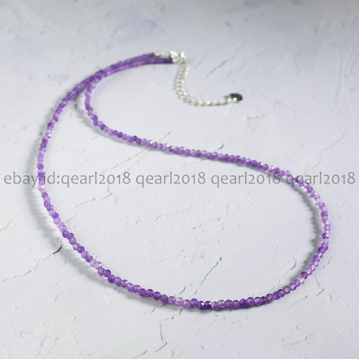 Natural Amethyst Gems 3/4mm Faceted Round Beads Necklace Jewelry 14-48 Inch