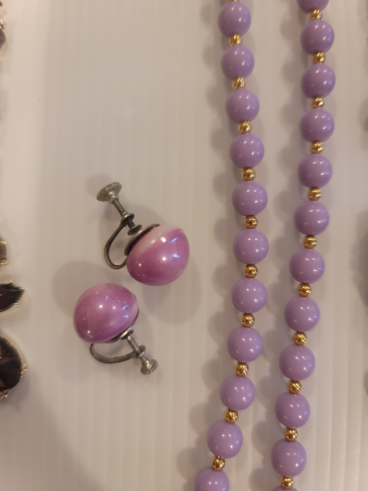 Women’s lot of necklaces and earrings. Purple, black col Fashion Costume Jewelry