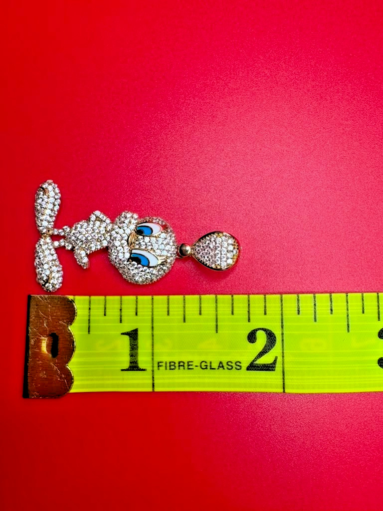 10Kt Iced-Out Tweety Bird Pendant with Cubic Zirconia Stones