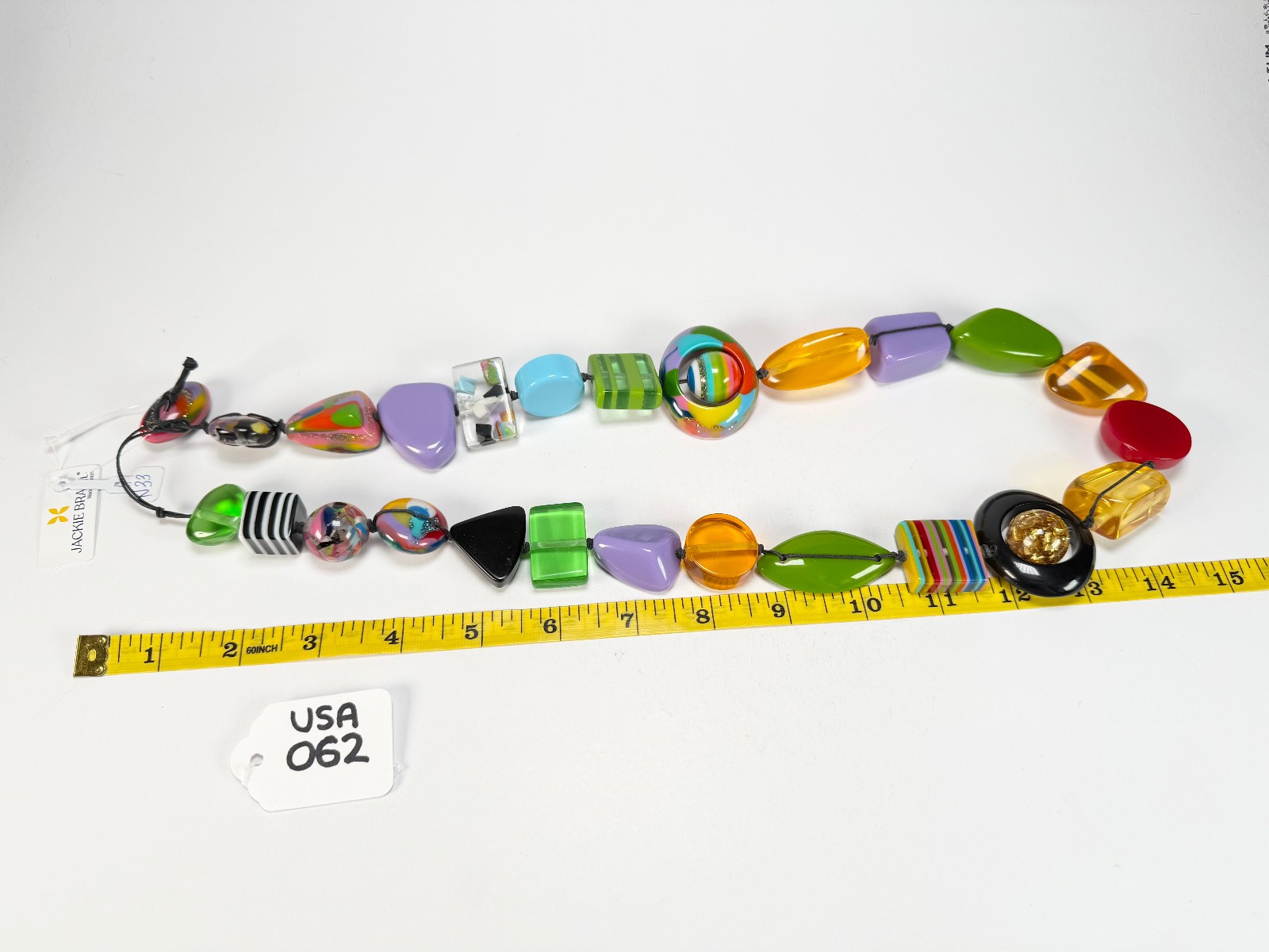 Jackie Brazil “Indiana” Transparent Summer Mix Multi-Bead Resin 70cm Necklace