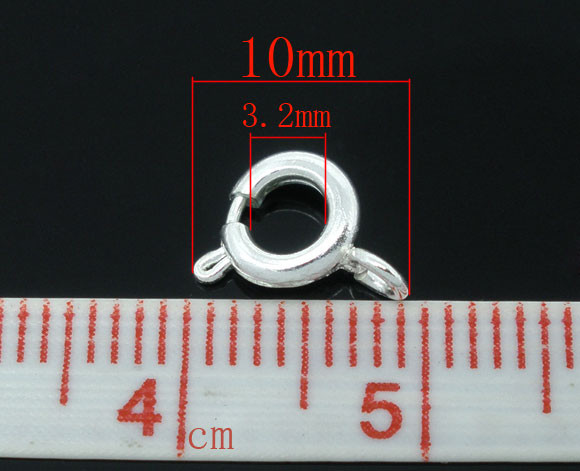 Sexy Sparkles 100 Pcs Silver Tone Bolt Spring Ring Necklace End Clasps Findings