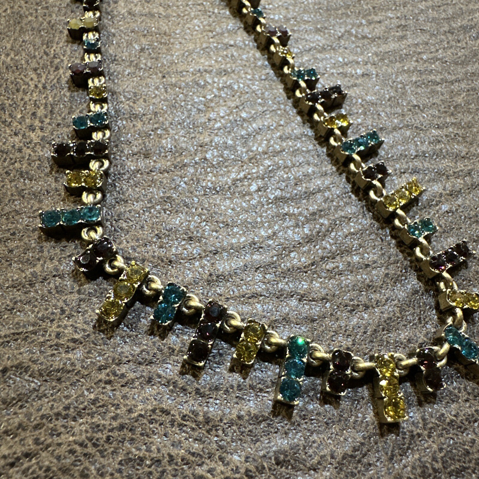 Pilgrim Jewellery Swarovski Crystal Blue Gold And Red Copper Necklace