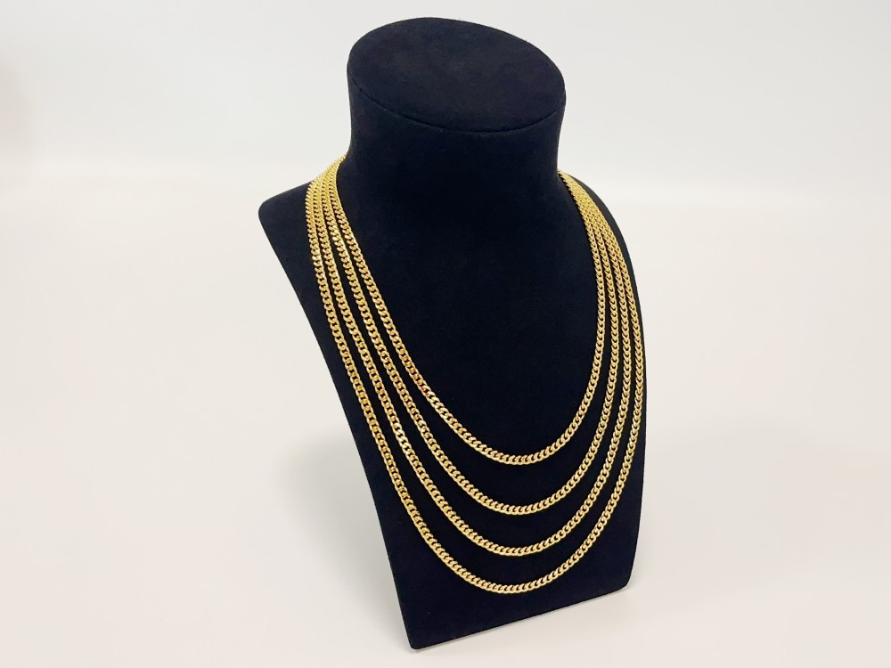 18k gold 4mm Mens Miami Cuban Link Chain SOLID yellow gold Necklace 20-26 in