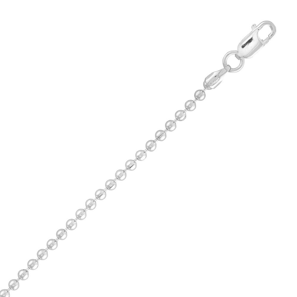 Sterling Silver 2.2mm Bead Chain, 18″