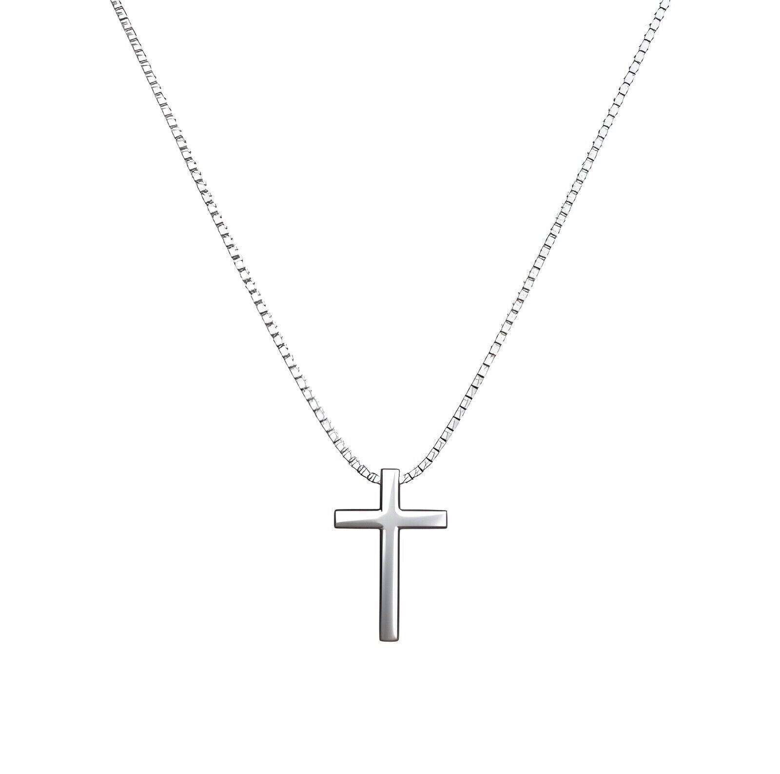 Cross Pendant Necklace Sterling Silver Plated