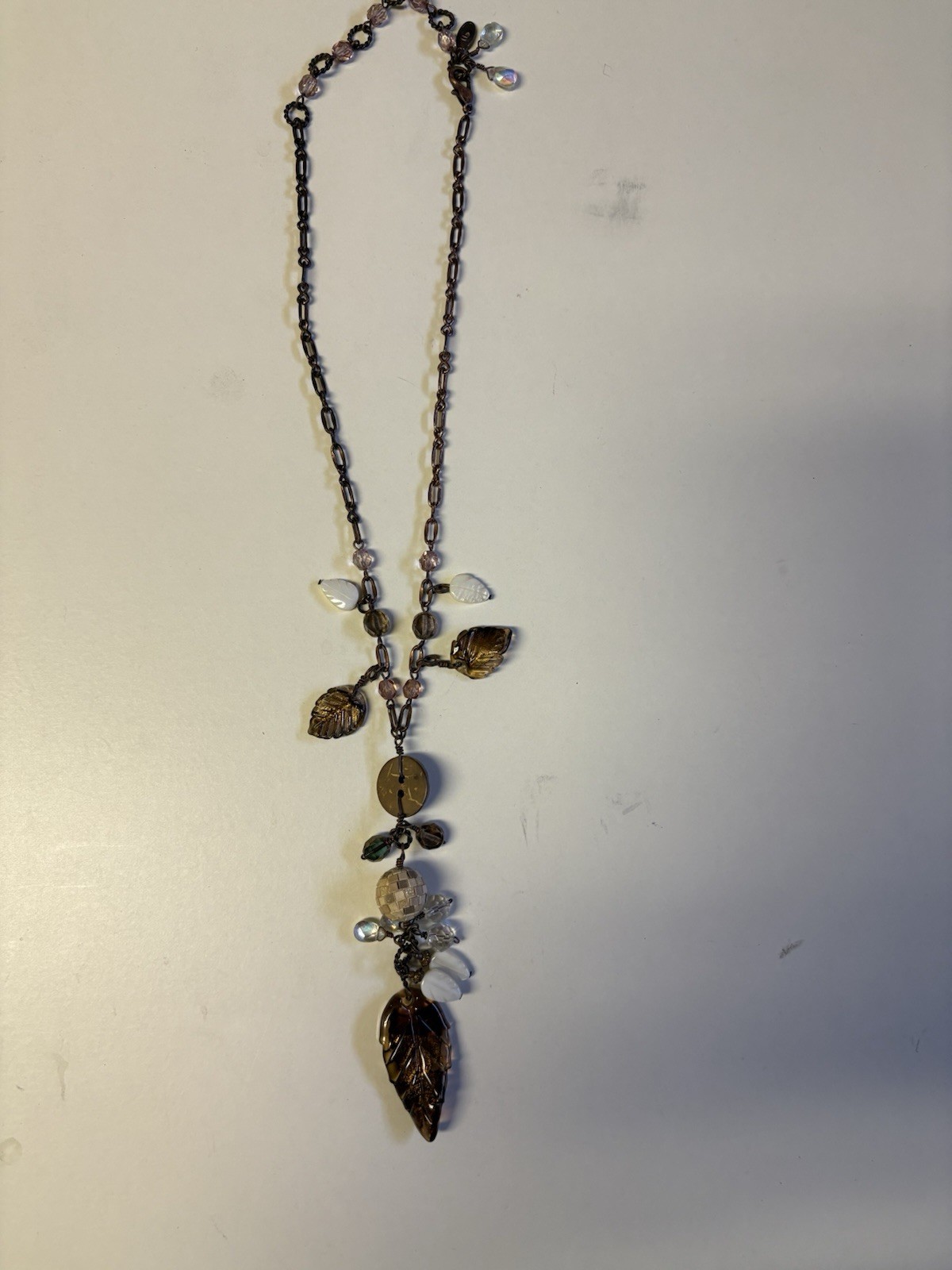 Lot Of 8 Necklaces Shorter Lengths Various Materials Good Condition