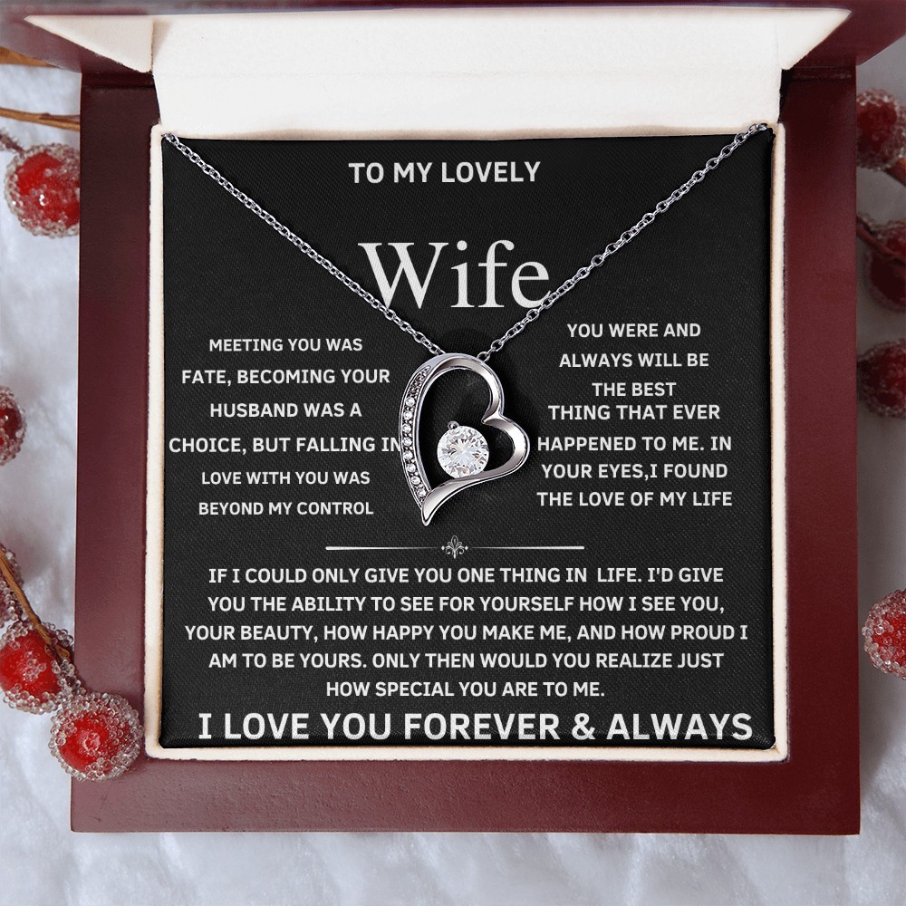 Necklace Gift for Wife Fiancée Valentine Birthday Anniversary.Gold necklace