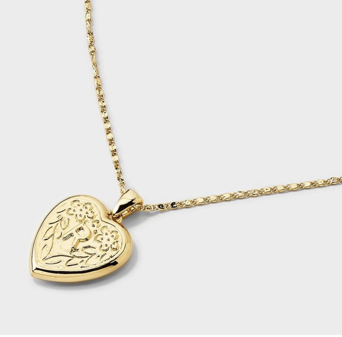 A New Day 14K Gold Dipped Heart Charm Initial Necklace R