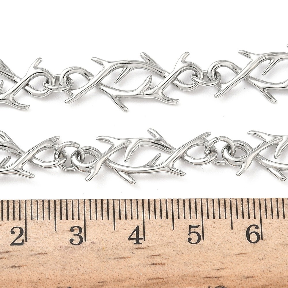 Chain Necklace Stainless Steel Barbed Wire Silver 17.36 in N111