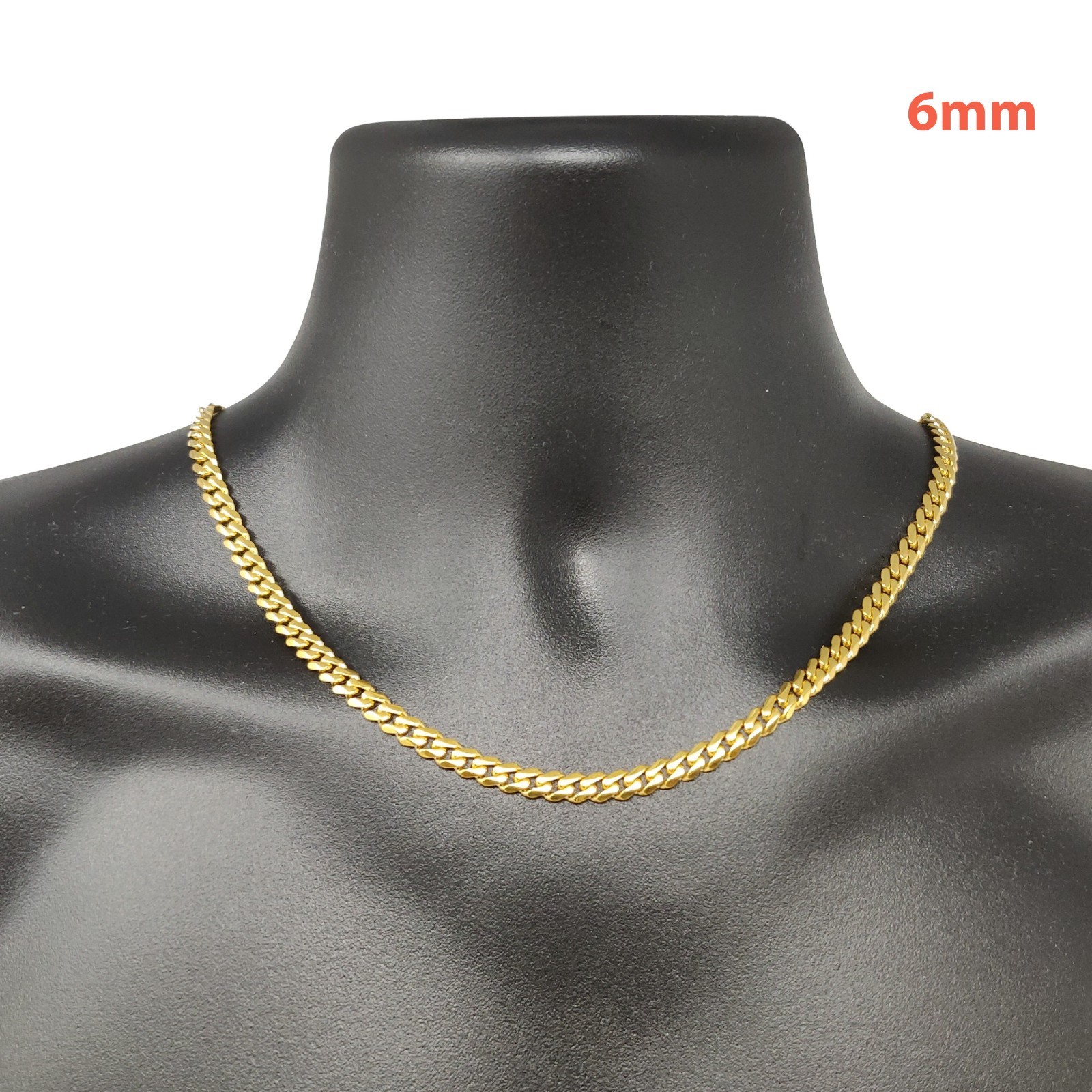 Miami Cuban Curb Link Chain Necklace or Bracelet 18k Gold Plated Stainless Steel