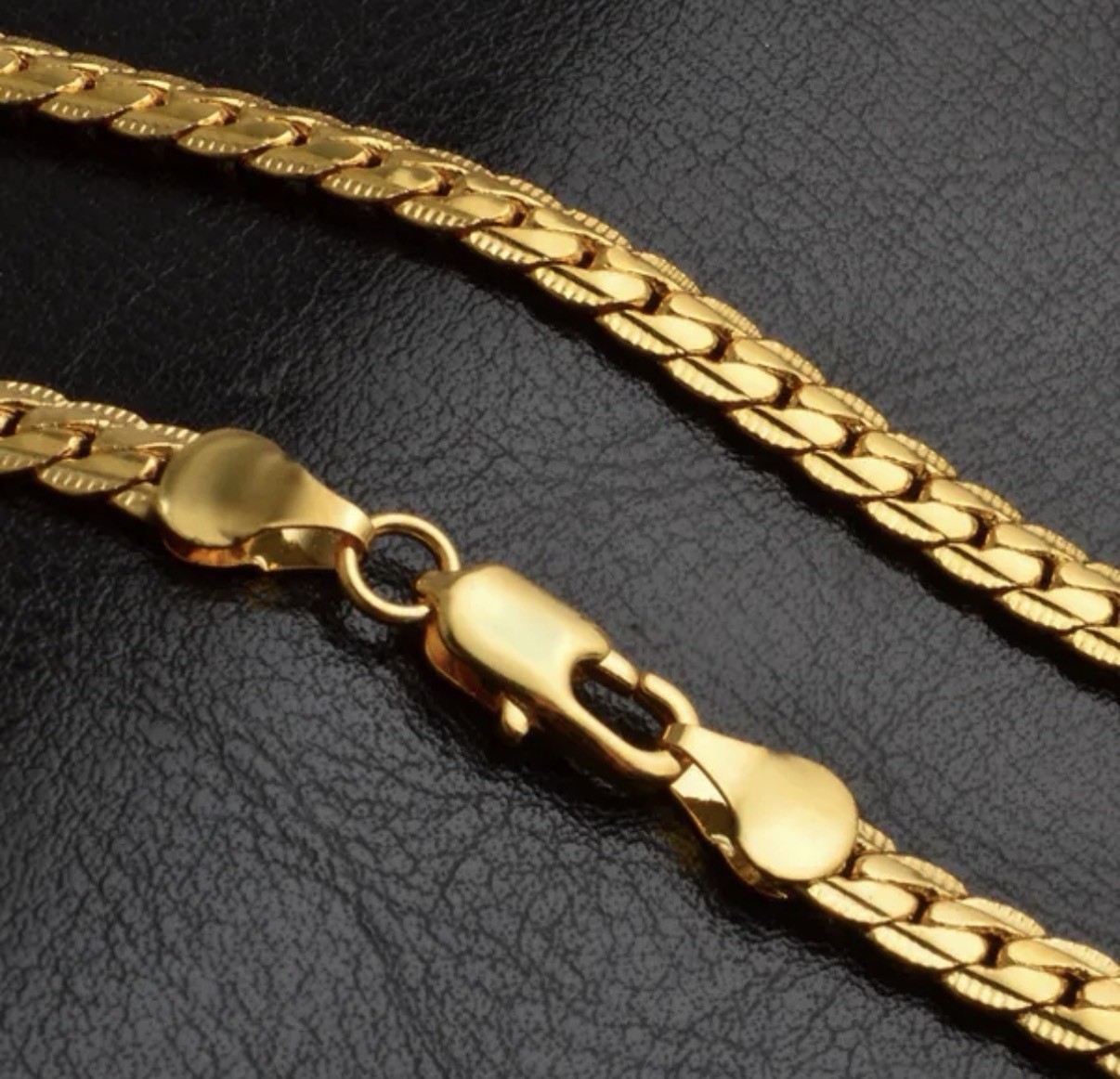 18K Gold Curb Link Chain Necklace 20 in 5mm Lobster Clasp