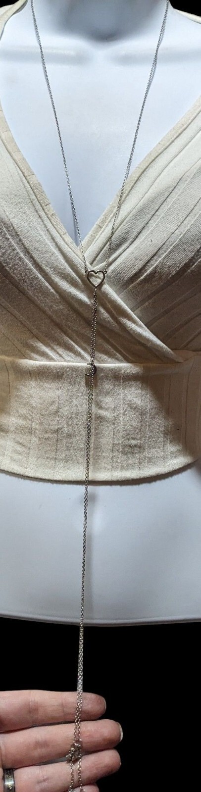 Minimalist Modern Lariat Heart Moon And Star Charm Necklace