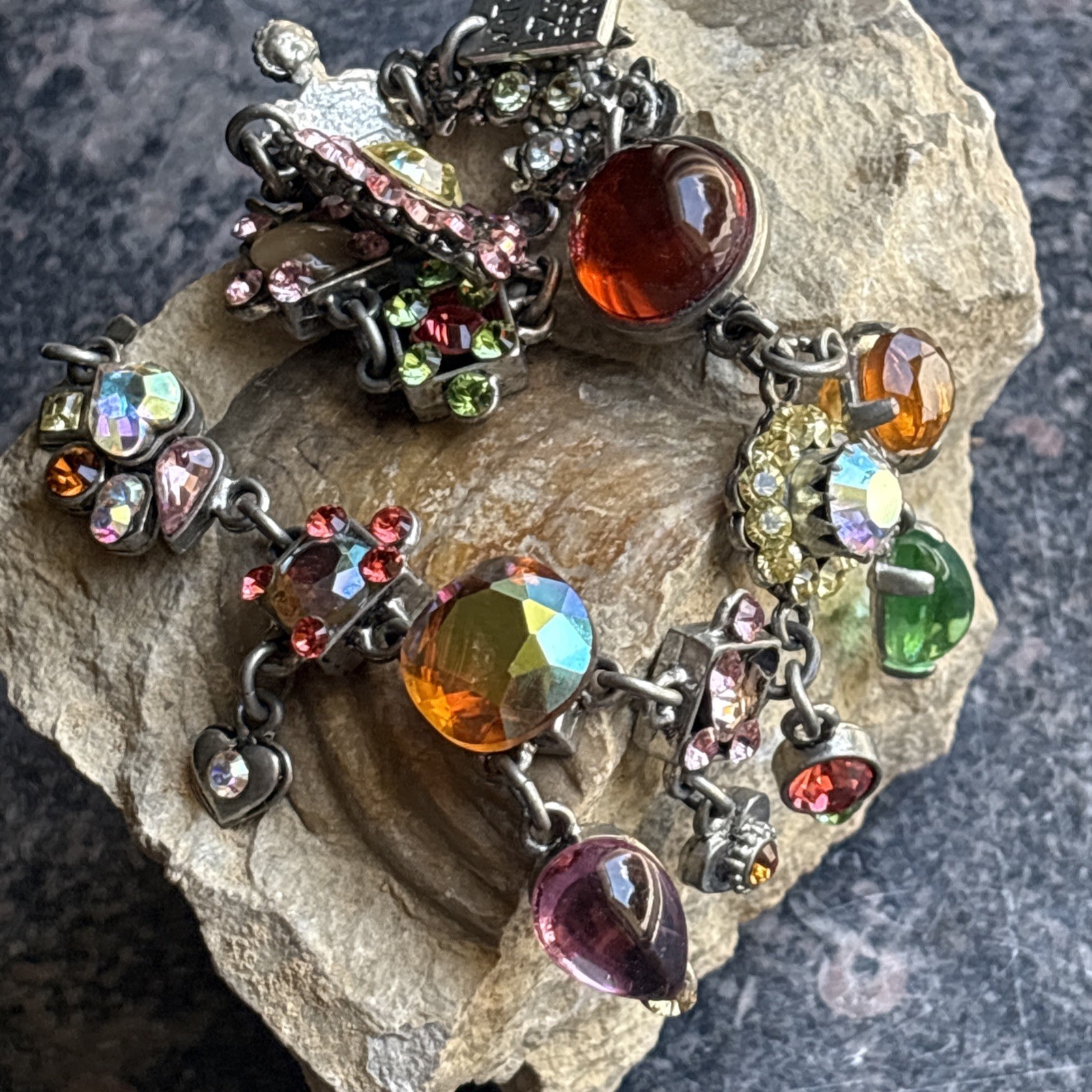 Designer Statement Necklace By RODRIGO OTAZU Swarovski Crystal Multicolor 16.5”