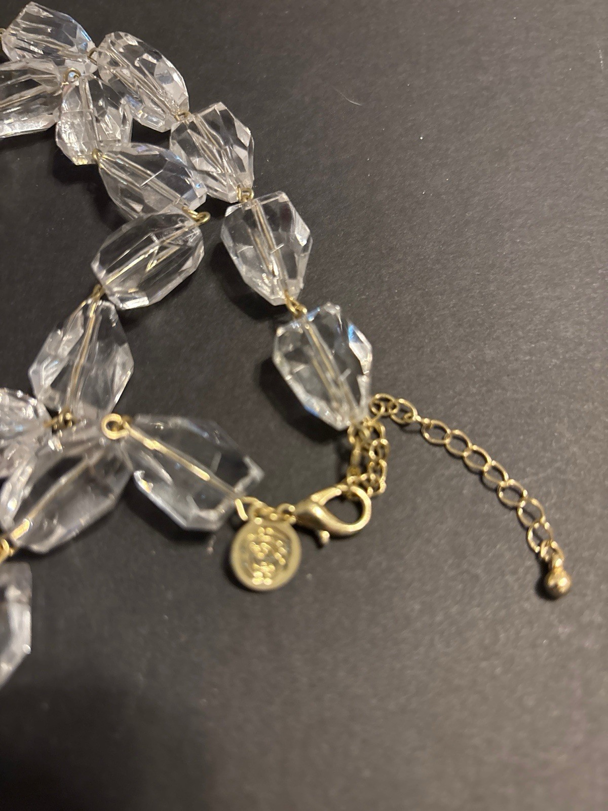 Lot Robert Rose Statemnt Necklace Bundle Blk/Gray Floral & Dbl Strand Clr Crystl