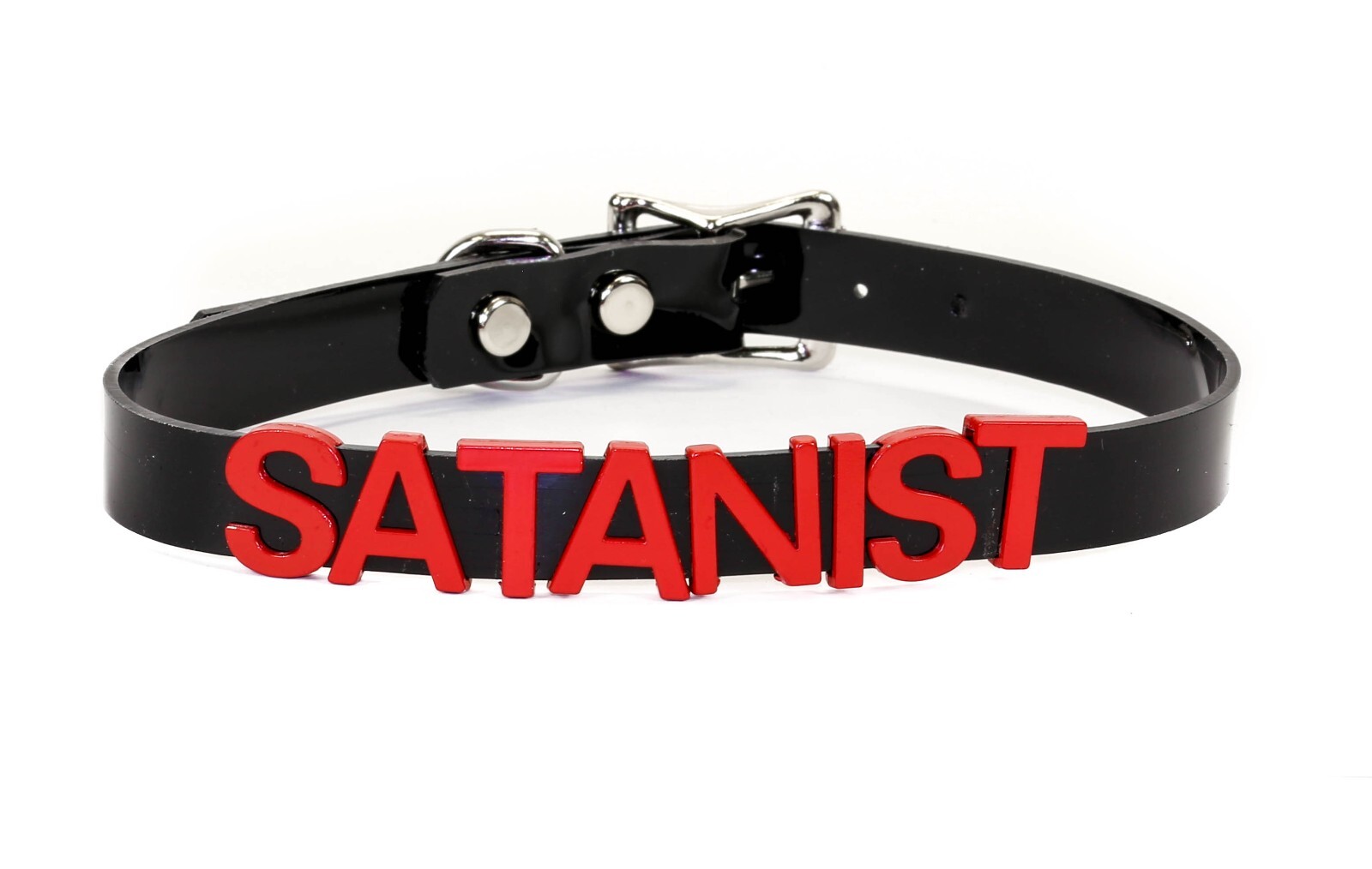 Black Vinyl Slave Name PVC Red Bdsm-Choker-Slut-Collar-Choker-Adult-Kinky