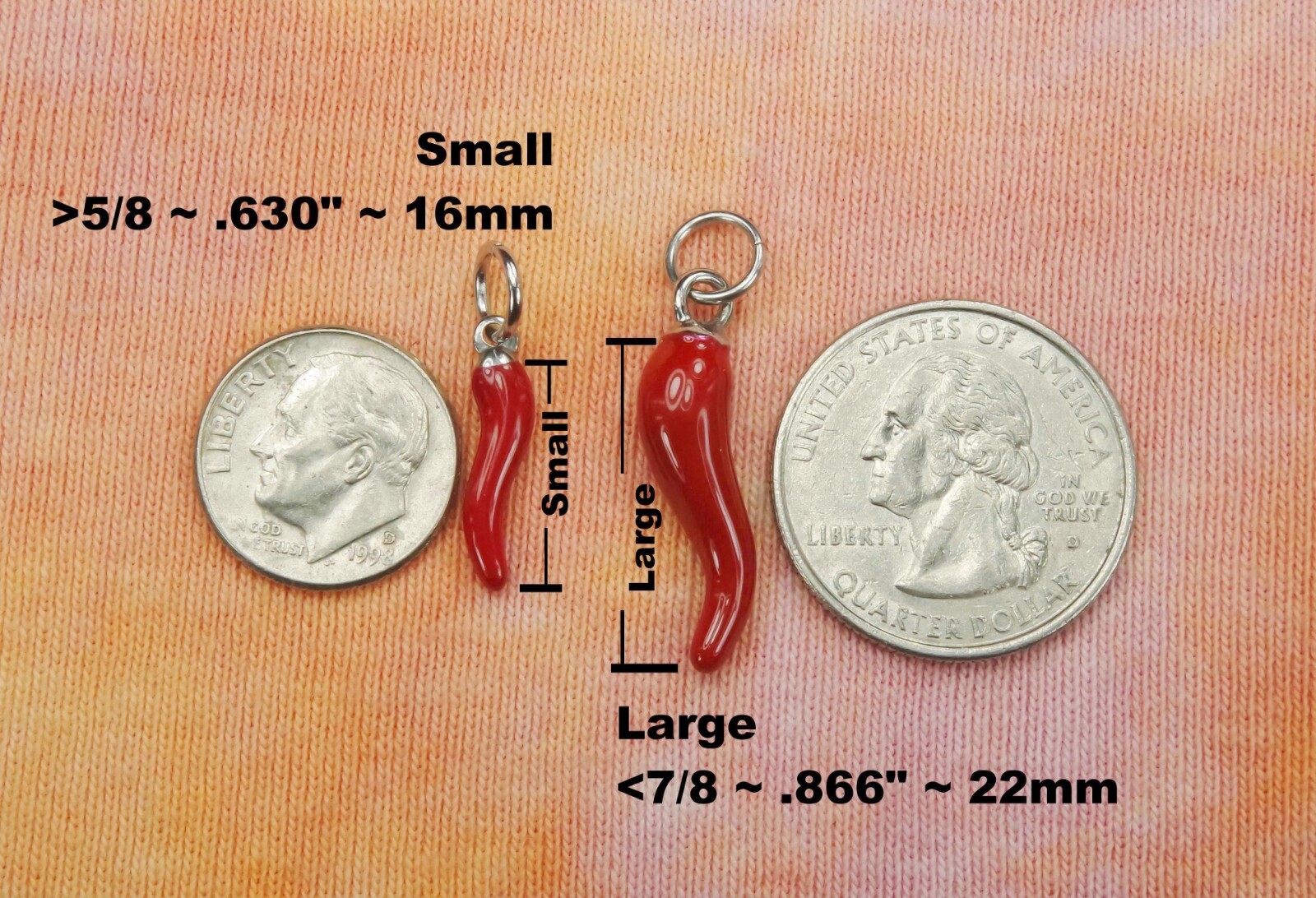 Red Cornicello Necklace or Earrings, Italian Lucky Horn Corno Portafortuna Gift