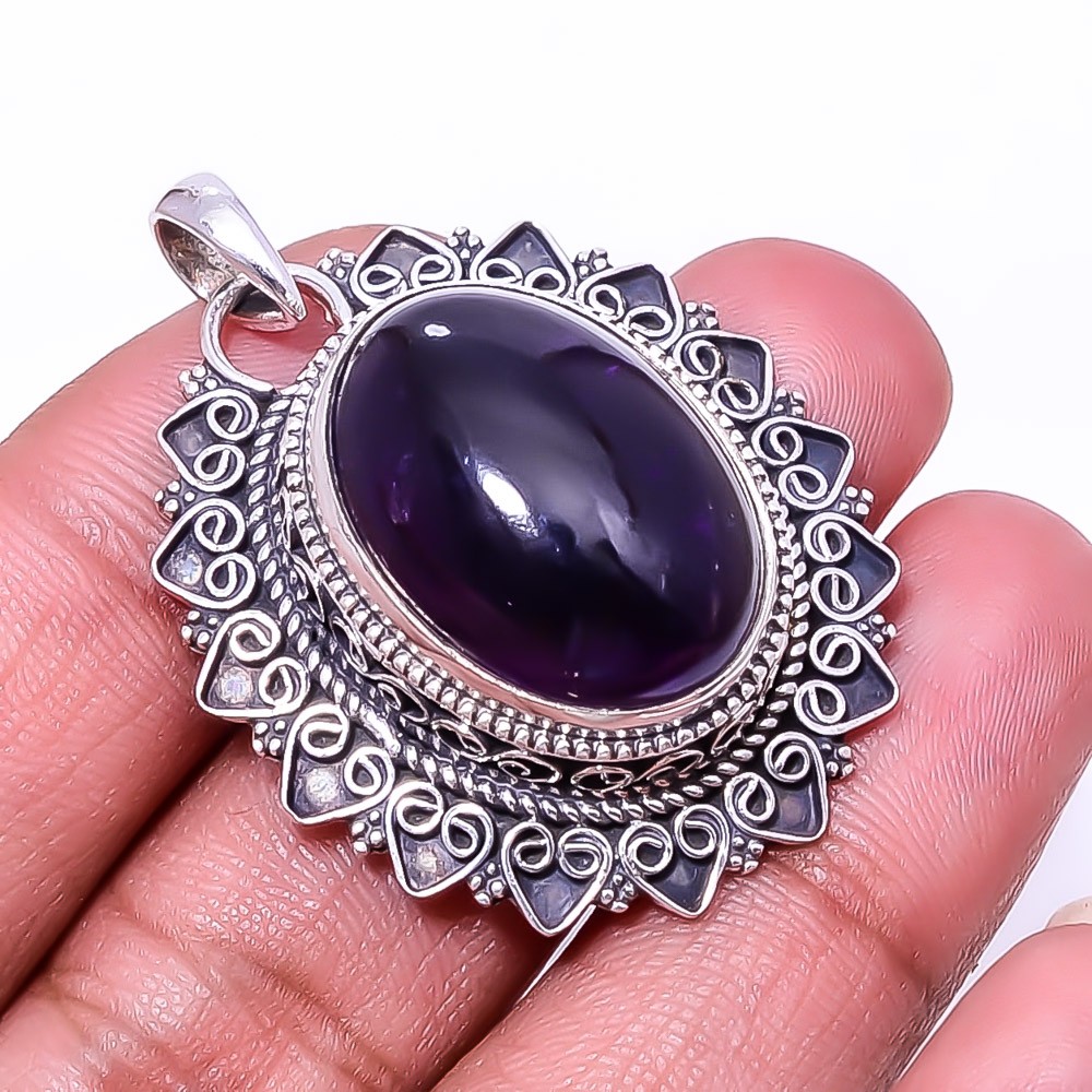 Purple Amethyst – Brazil Fine Art 925 Sterling Silver Pendant 1.76″ P939520519