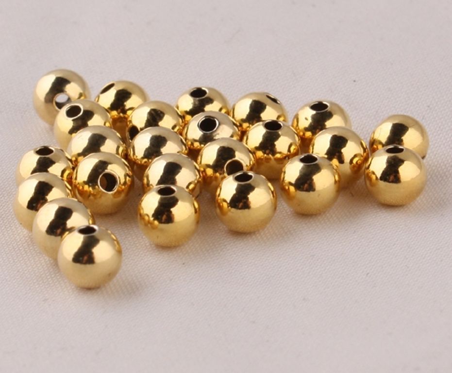 10PCS – HOT SALE Pure 14K Yellow Gold Beads / 3mm Lucky DIY Loose Beads Pendant