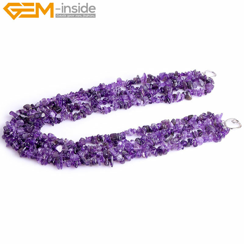 Assorted Gemstone Multi-Strand Chips Quartz Cluster Necklace 17-20″ Women Gift