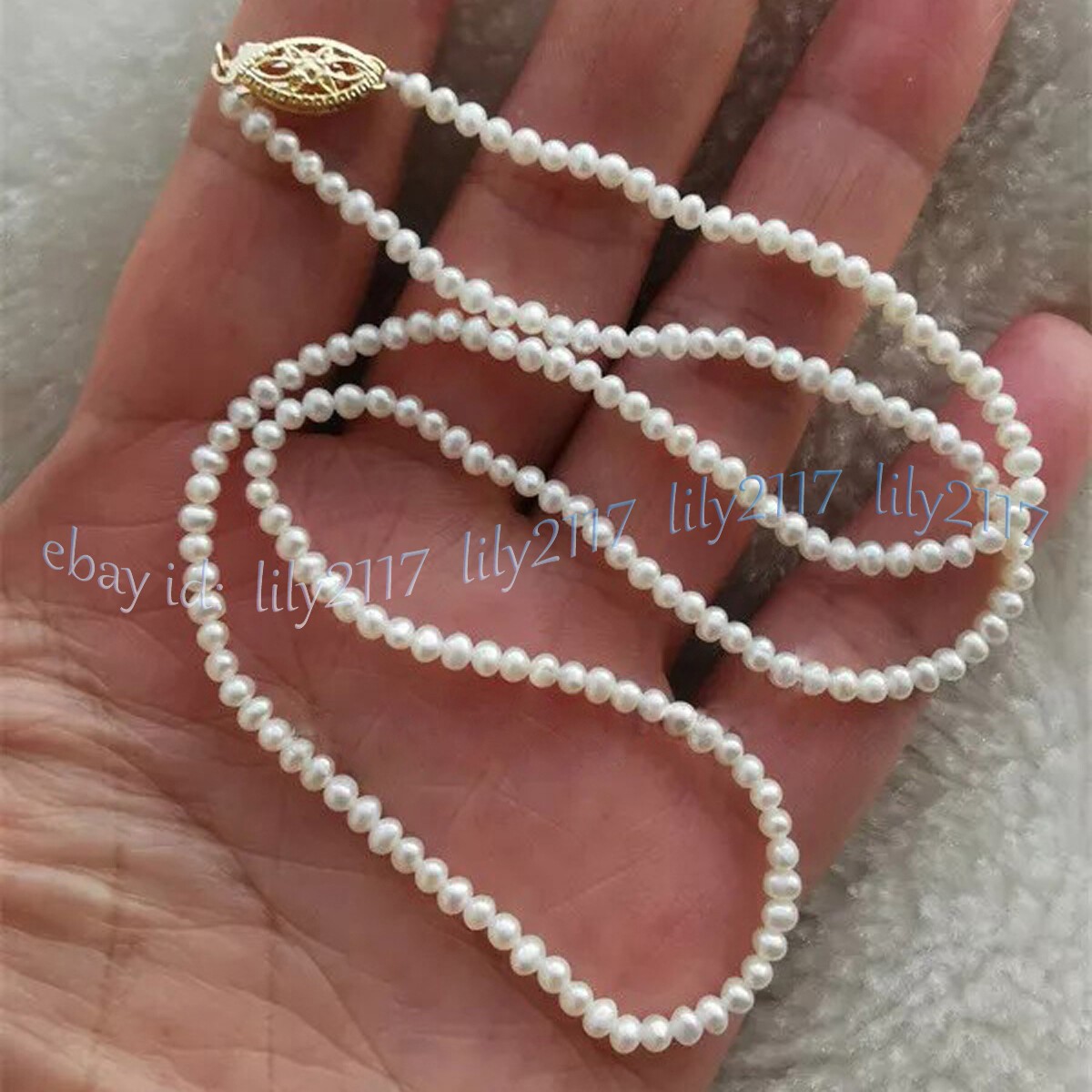 Mini 2-3mm Real Natural White Akoya Pearl Necklace 14-28” 14k Gold Clasp
