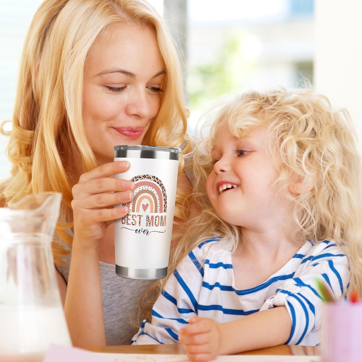 Mom Gift Tumbler from Kids Stainless Steel Insulated Travel Mug –